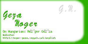geza moger business card